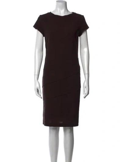 Pre-owned Brunello Cucinelli Wool Knee-length Dress In Brown
