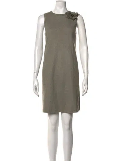 Pre-owned Brunello Cucinelli Wool Knee-length Dress In Grey