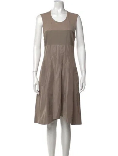 Pre-owned Brunello Cucinelli Wool Knee-length Dress In Neutral