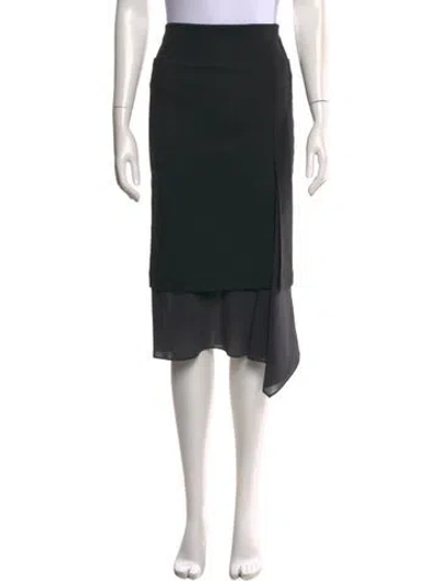 Pre-owned Brunello Cucinelli Wool Knee-length Skirt In Black