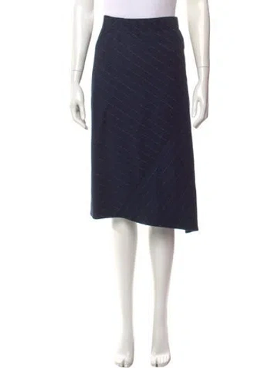 Pre-owned Brunello Cucinelli Wool Knee-length Skirt In Blue