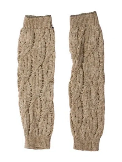 Pre-owned Brunello Cucinelli Wool Knit Arm Warmers In Neutral