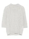 Brunello Cucinelli Cable Knit High Neck Jumper With Sequin Embellishments