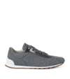 Brunello Cucinelli Women Low-top Wool Flannel Sneakers With Leather Profiles In Black