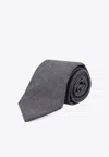 Brunello Cucinelli Wool Logo-label Tie In Black