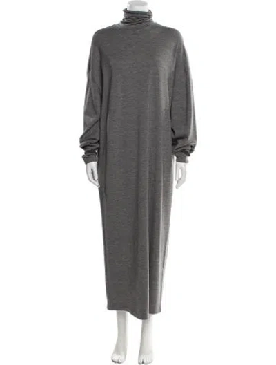 Pre-owned Brunello Cucinelli Wool Long Dress In Gray