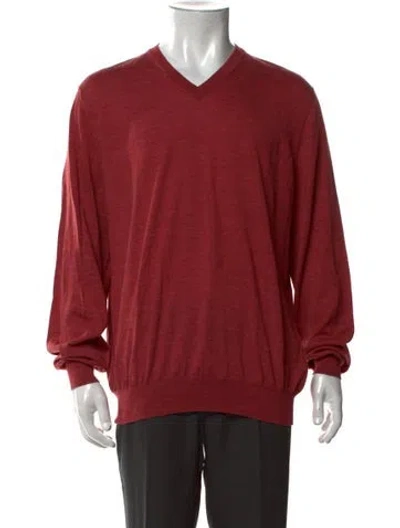 Pre-owned Brunello Cucinelli Wool Long Sleeve Shirt In Red
