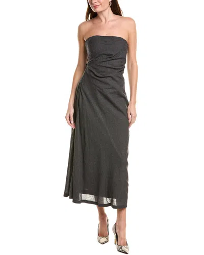 Brunello Cucinelli Wool Midi Dress In Gray