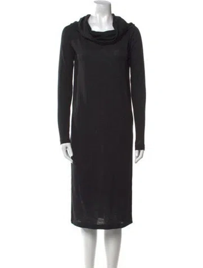Pre-owned Brunello Cucinelli Wool Midi Length Dress In Black