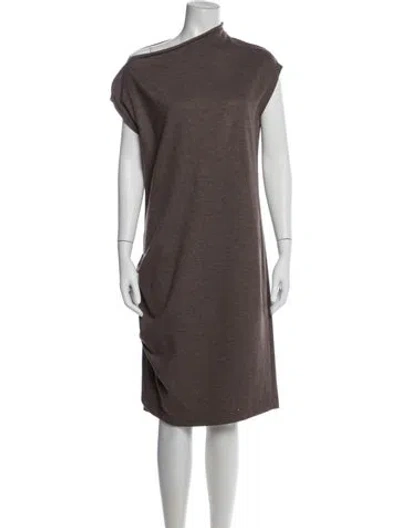 Pre-owned Brunello Cucinelli Wool Midi Length Dress In Brown