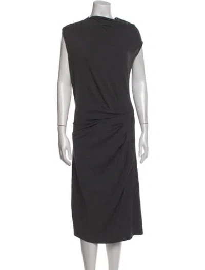 Pre-owned Brunello Cucinelli Wool Midi Length Dress In Gray