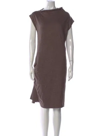 Pre-owned Brunello Cucinelli Wool Midi Length Dress In Neutral