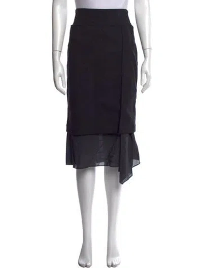 Pre-owned Brunello Cucinelli Wool Midi Length Skirt In Black