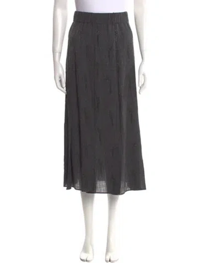 Pre-owned Brunello Cucinelli Wool Midi Length Skirt In Gray