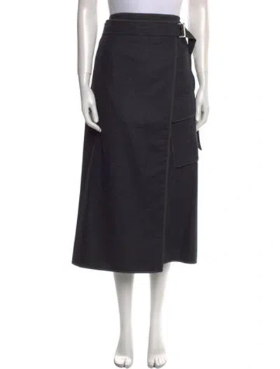 Pre-owned Brunello Cucinelli Wool Midi Length Skirt In Gray