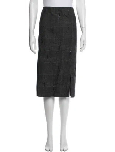 Pre-owned Brunello Cucinelli Wool Midi Length Skirt In Grey