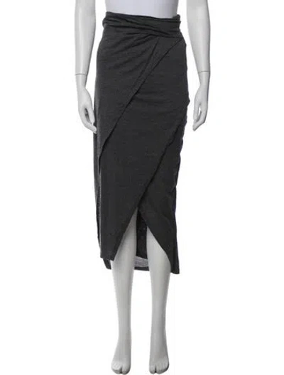Pre-owned Brunello Cucinelli Wool Midi Length Skirt In Grey