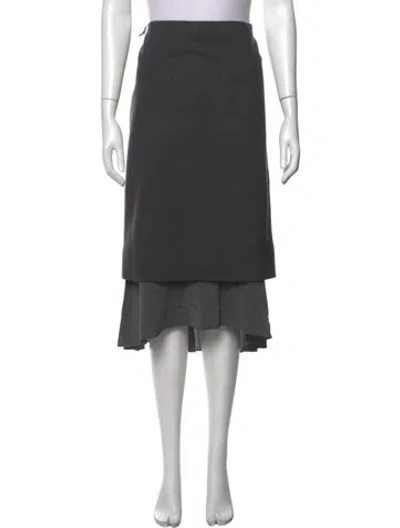 Pre-owned Brunello Cucinelli Wool Midi Length Skirt W/ Tags In Grey
