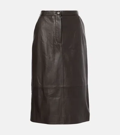 Brunello Cucinelli Wool Midi Skirt In Black