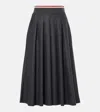 Brunello Cucinelli Wool Midi Skirt In Grey
