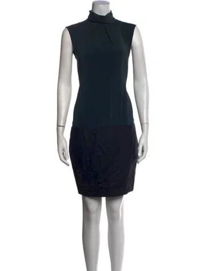 Pre-owned Brunello Cucinelli Wool Mini Dress In Blue
