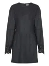 Brunello Cucinelli Wool Mini Dress In Gray