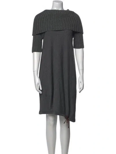 Pre-owned Brunello Cucinelli Wool Mini Dress In Gray