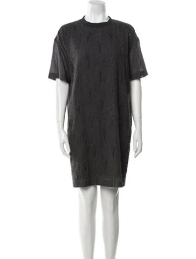 Pre-owned Brunello Cucinelli Wool Mini Dress In Gray