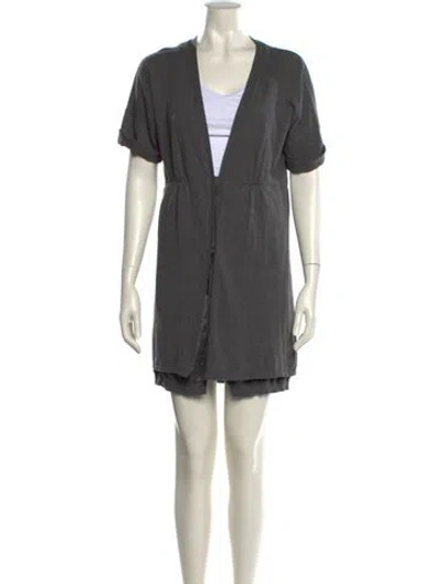 Pre-owned Brunello Cucinelli Wool Mini Dress In Gray