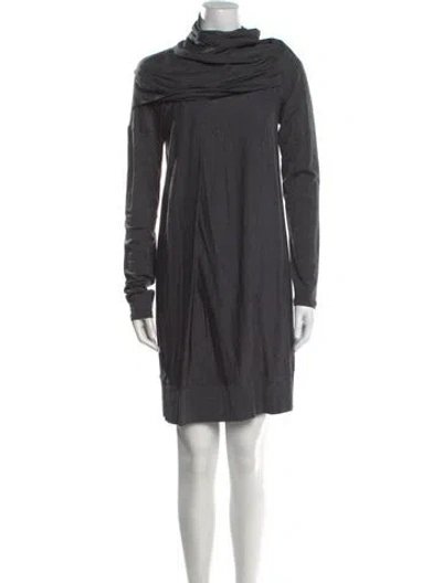 Pre-owned Brunello Cucinelli Wool Mini Dress In Gray