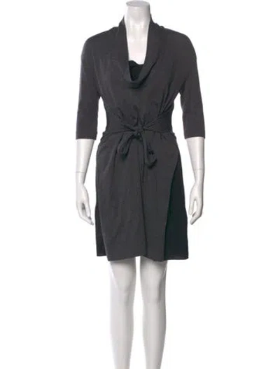 Pre-owned Brunello Cucinelli Wool Mini Dress In Gray