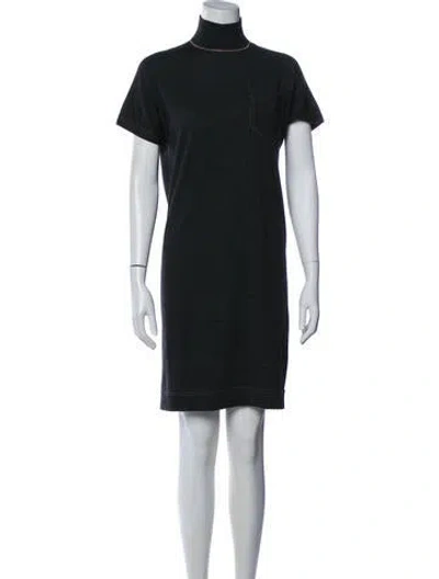 Pre-owned Brunello Cucinelli Wool Mini Dress In Gray