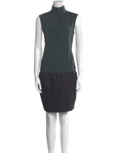 Pre-owned Brunello Cucinelli Wool Mini Dress In Green