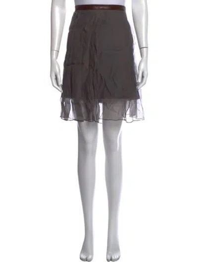 Pre-owned Brunello Cucinelli Wool Mini Skirt In Grey