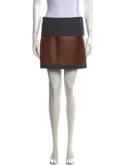 Pre-owned Brunello Cucinelli Wool Mini Skirt In Grey
