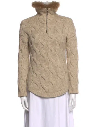 Pre-owned Brunello Cucinelli Wool Mock Neck Sweater In Neutral