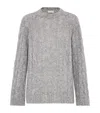 Brunello Cucinelli Wool And Mohair Sweater With Monili In Grey