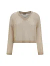 Brunello Cucinelli Wool Mohair Sweater In Neutral