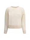 Brunello Cucinelli Wool Mohair Women's Sweater In Seashell