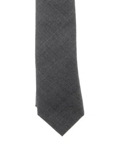 Pre-owned Brunello Cucinelli Wool Necktie W/tags In Gray