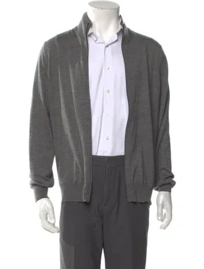 Pre-owned Brunello Cucinelli Wool Open Front Cardigan In Gray