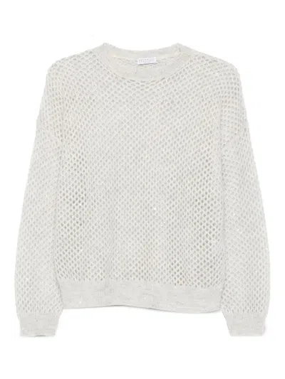 BRUNELLO CUCINELLI WOOL OPEN-KNIT SWEATER
