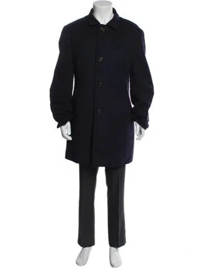 Pre-owned Brunello Cucinelli Wool Overcoat In Blue