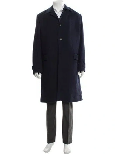 Pre-owned Brunello Cucinelli Wool Overcoat In Blue