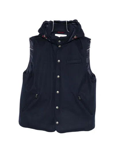 Brunello Cucinelli Wool Padded Vest In Blue