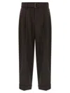 Brunello Cucinelli Belted Cropped Pants In Black
