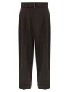 Brunello Cucinelli Belted Cropped Pants In Black