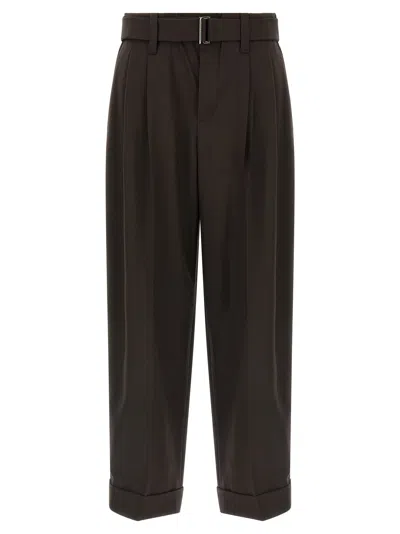 BRUNELLO CUCINELLI WOOL PANTS BROWN