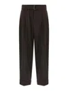 Brunello Cucinelli Baggy Wool Pants In Brown