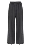 Brunello Cucinelli Relaxed Wide-leg Trousers With Textured Finish In Gray